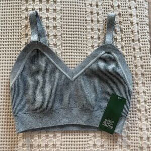 NEW Wild Fable Gray Ribbed Knit Top Size S